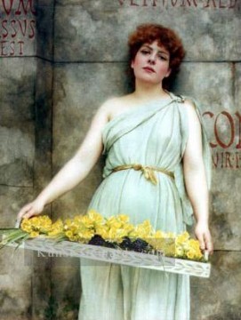  Blume Kunst - Blumen Verkäufer 1896 Neoclassicist Dame John William Godward